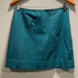 J.Crew Teal Wool Skirt 0